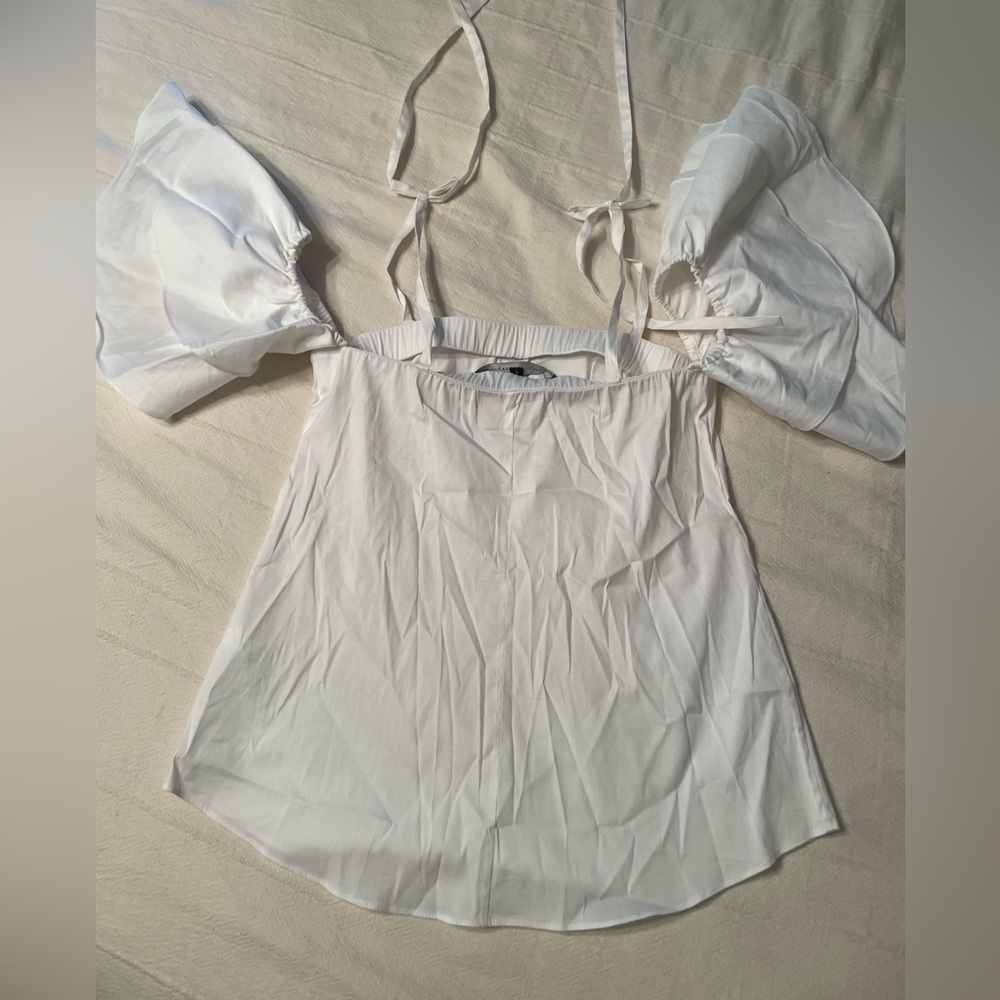 WHBM Tie Flutter Sleeve Top size 2
